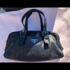Prada black leather satchel